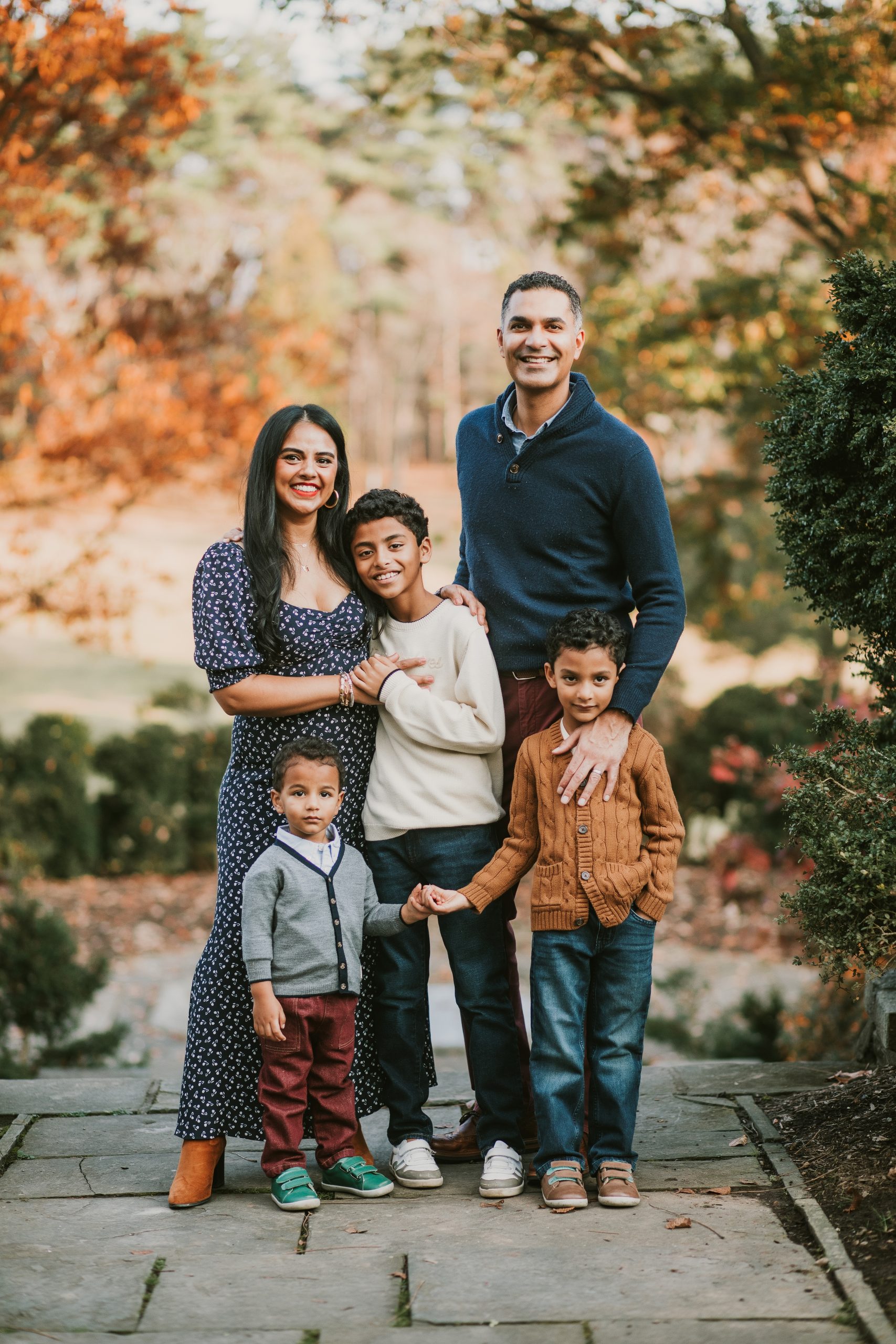 fall portrait family of five