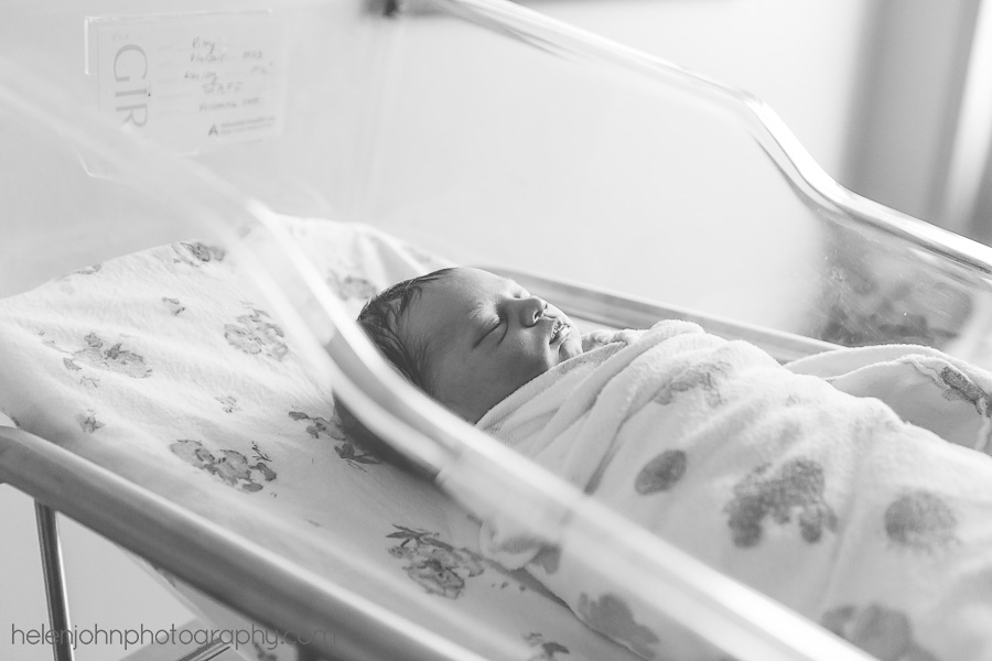 Infant sleeping at hospital