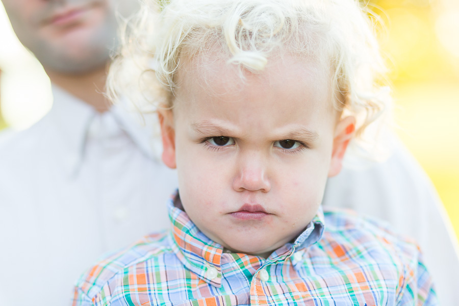 2 year old scowling