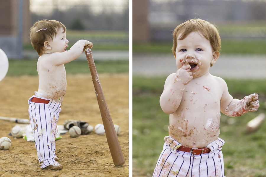 baseball diamond cake smash