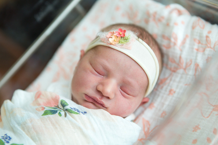 maryland baby sleeping in bassinet at hospital