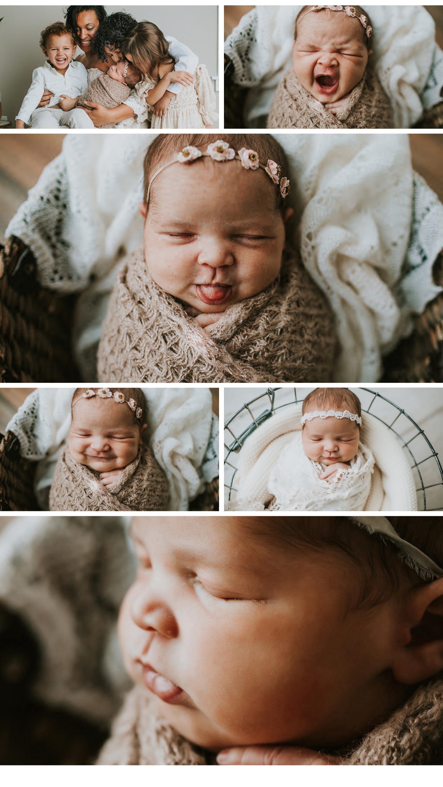 beautiful baby girl newborn session boho style