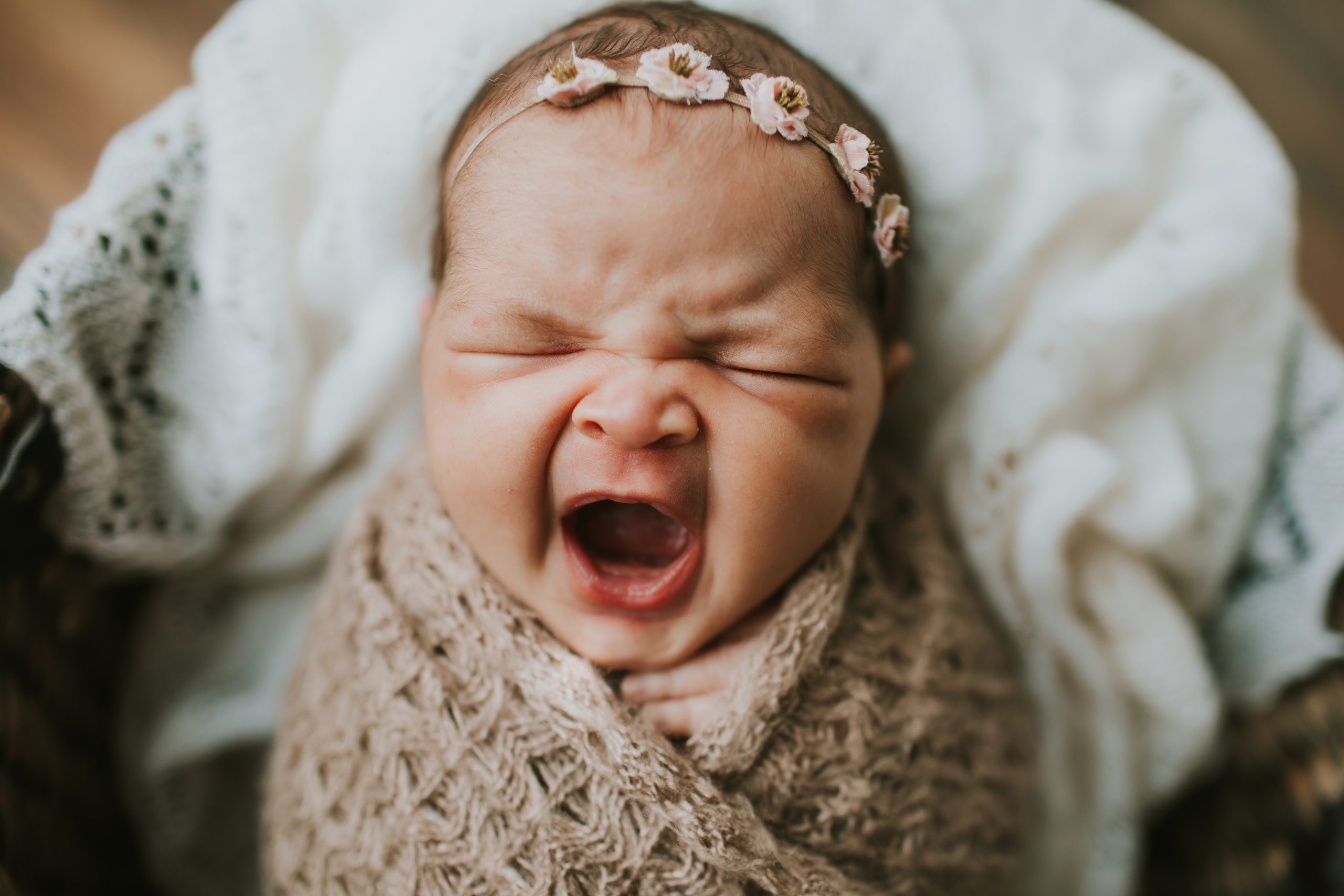 newborn big yawn