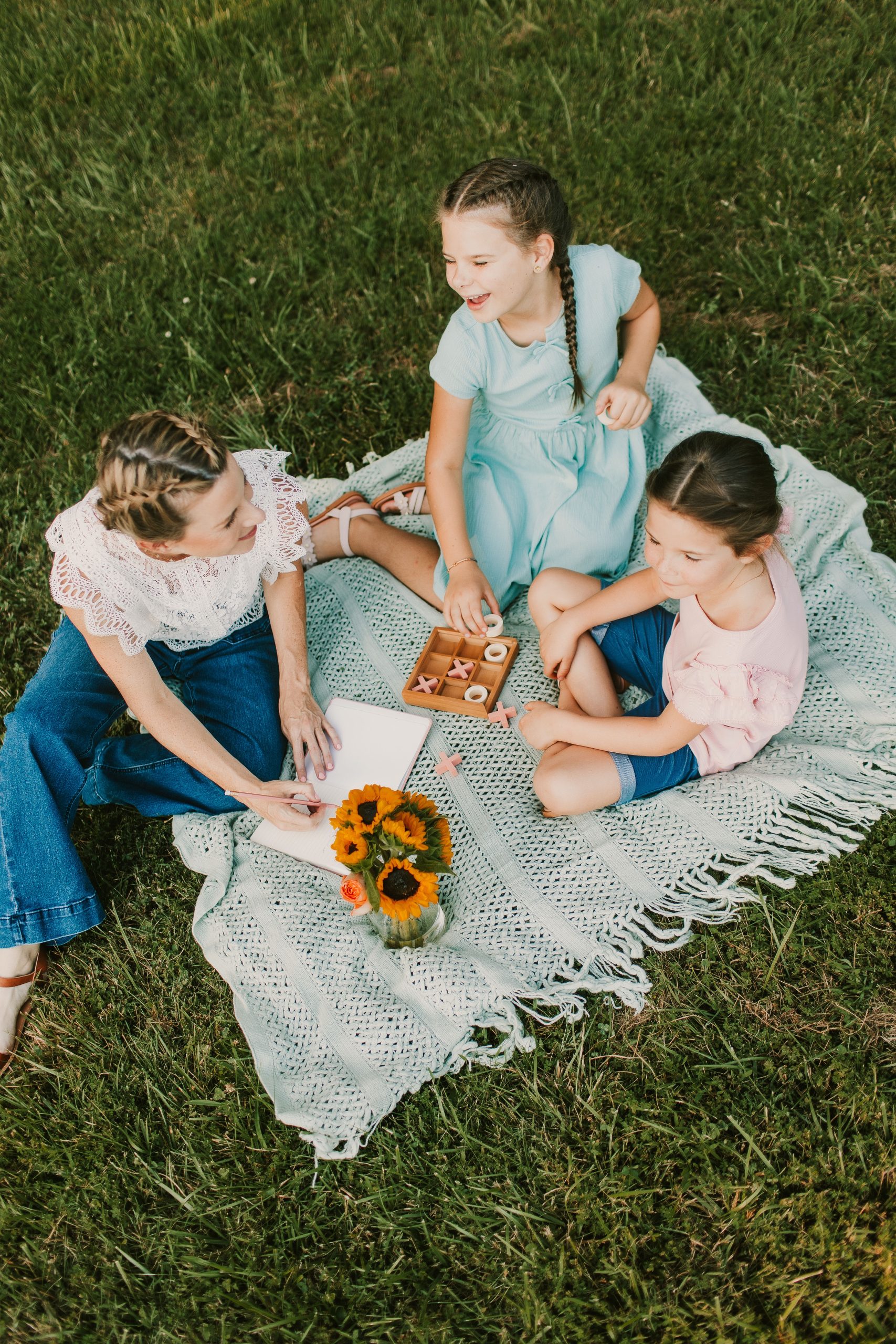 girls having picnic