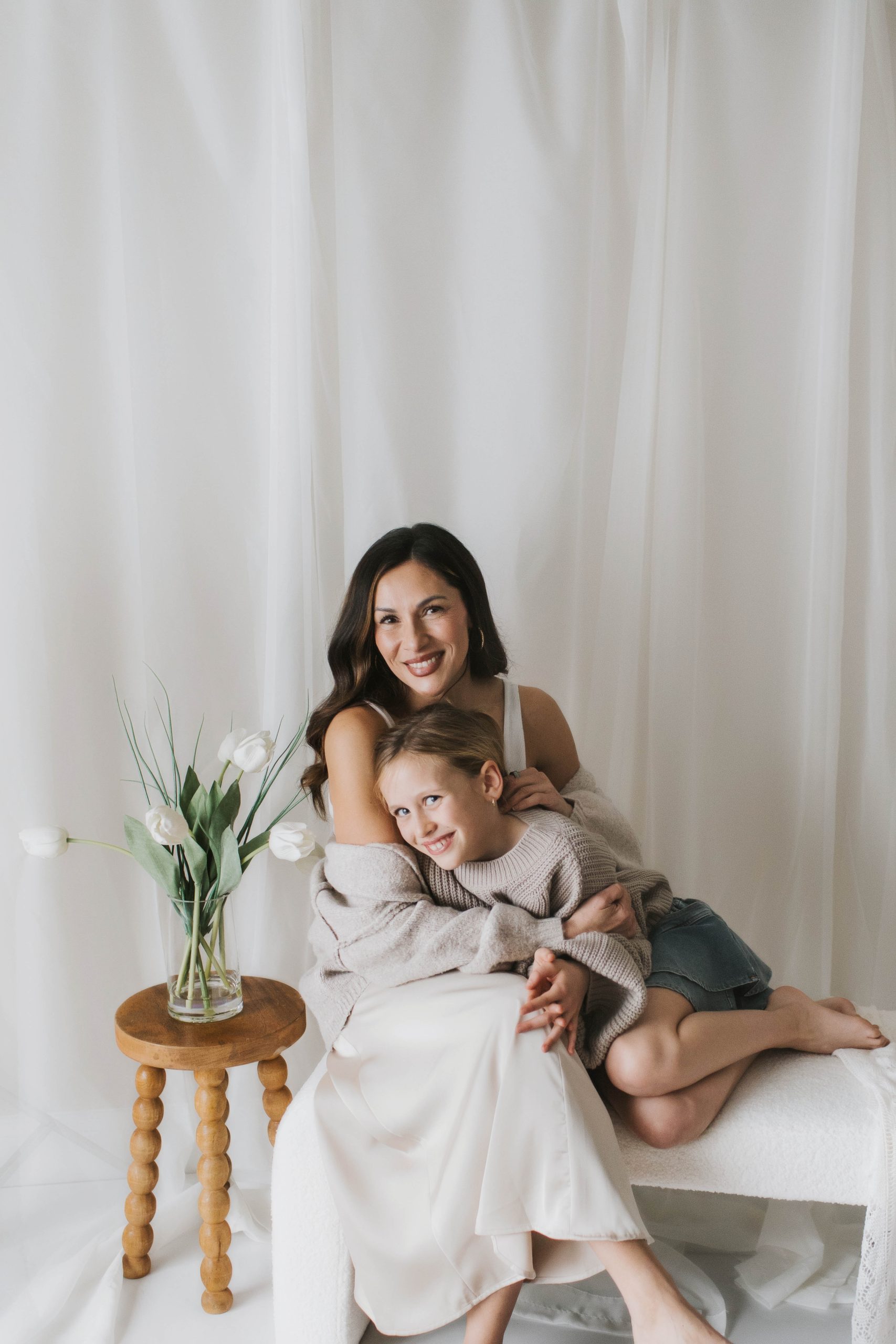 mom daughter laughing