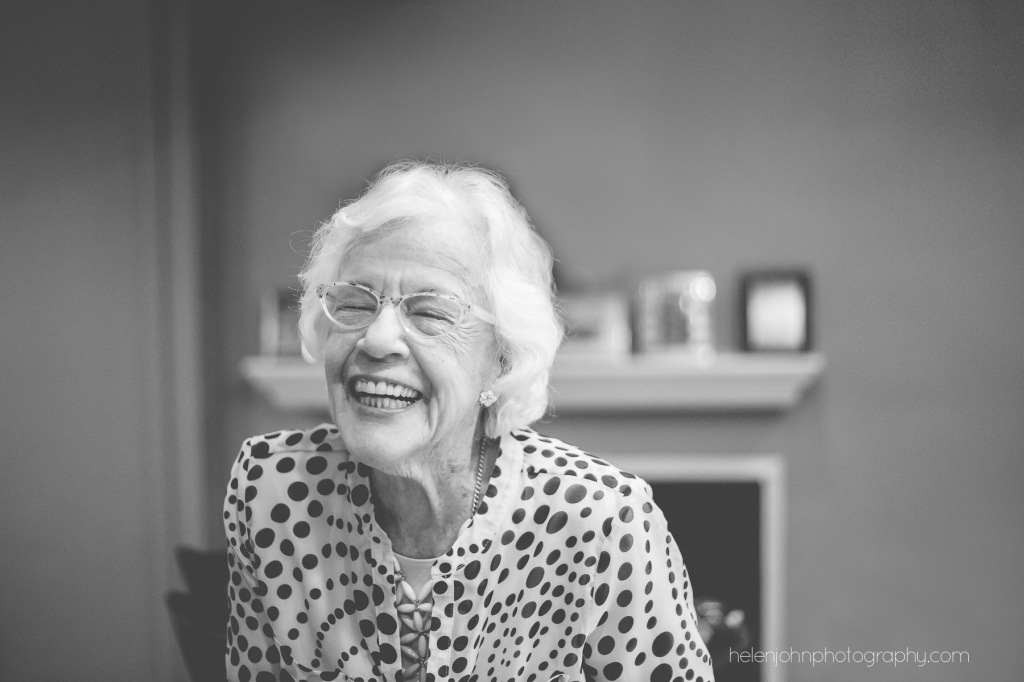 90 year old great grandmother laughing