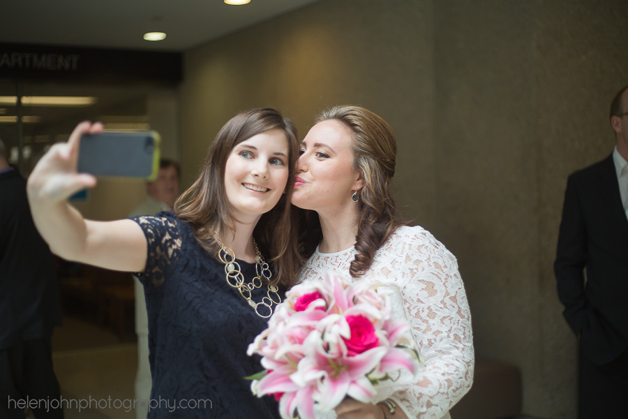 Bride and friend taking a selfie
