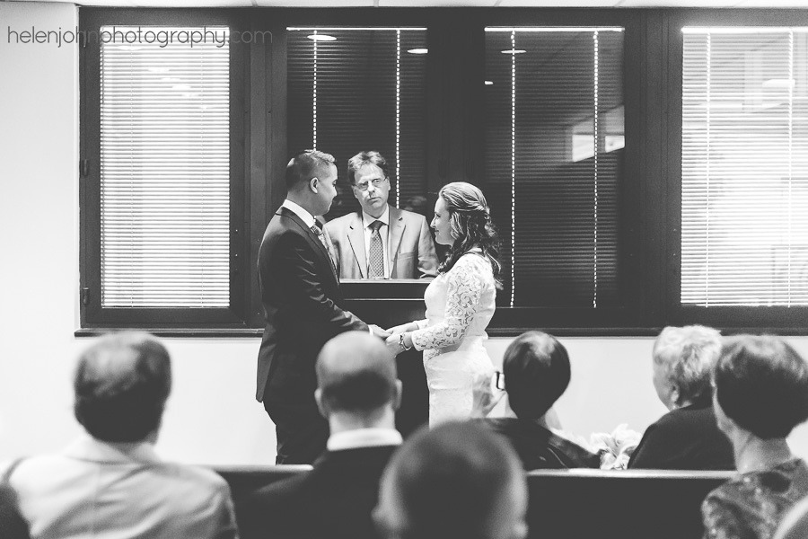 Bride and groom saying their vows