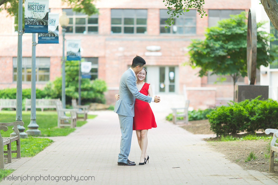 Couple hugging outside of George Washington University