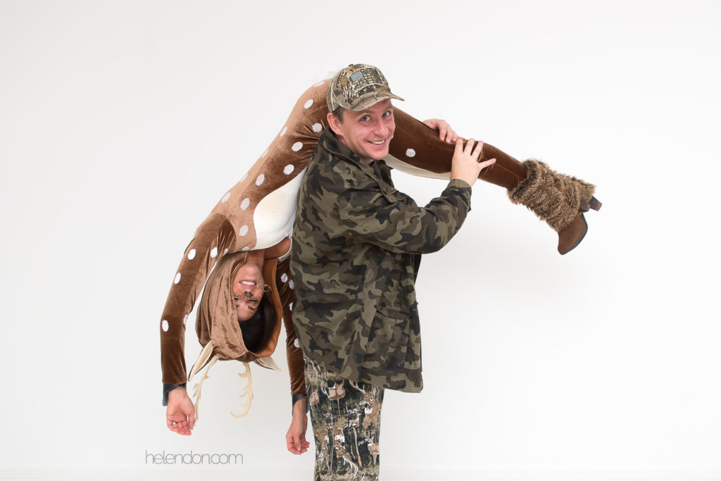 hunter holding dead deer costume