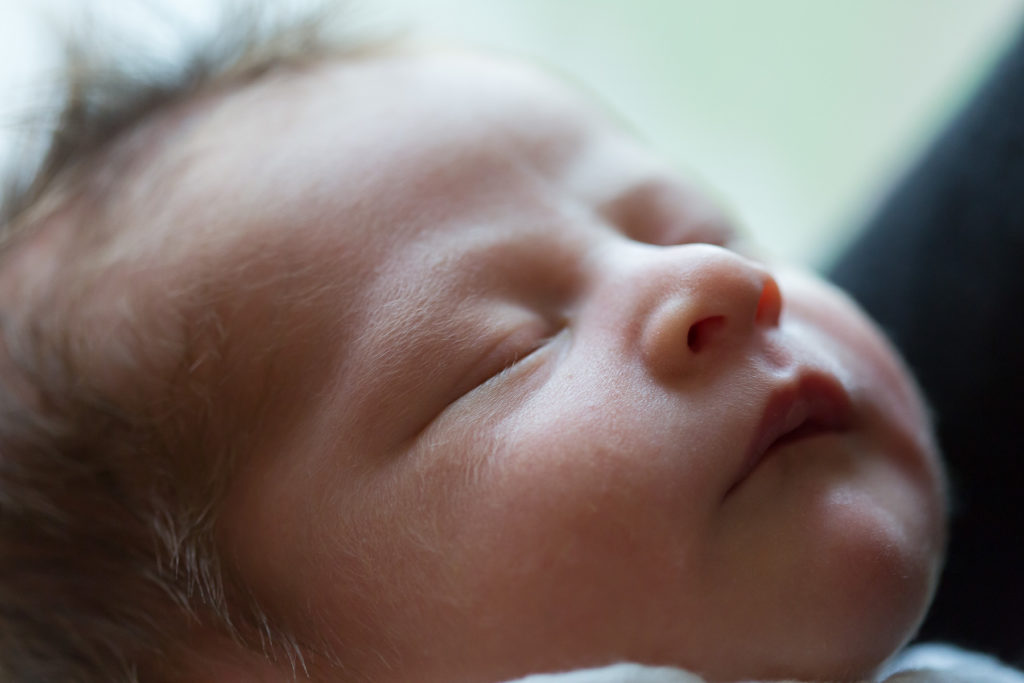 close up of sleeping newborn