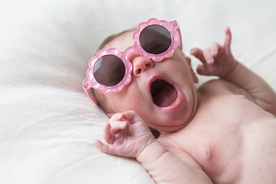 funny newborn yawn
