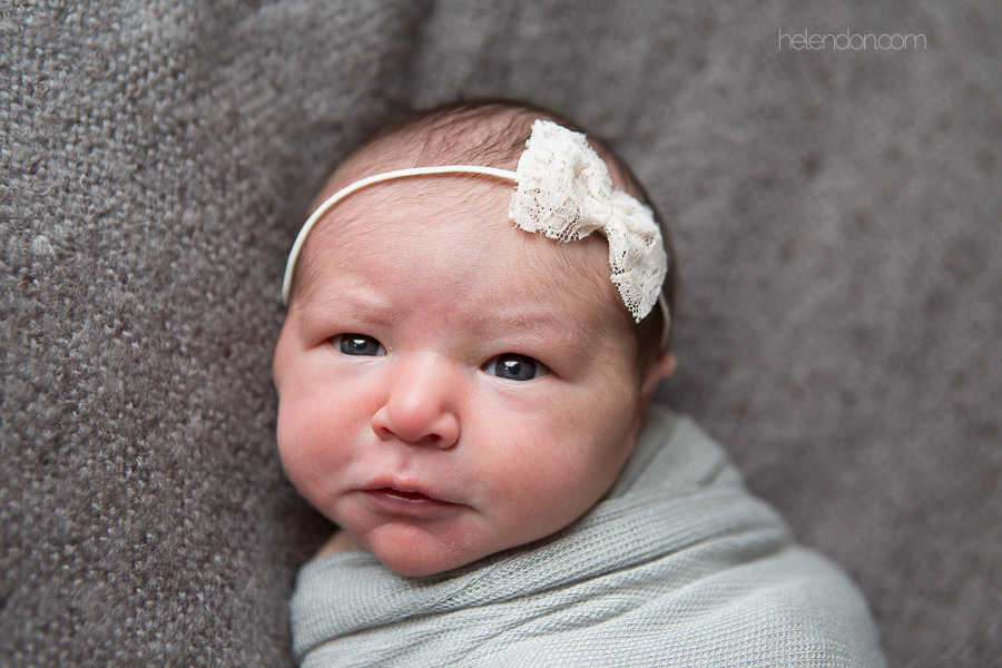 newborn baby portrait eyes open