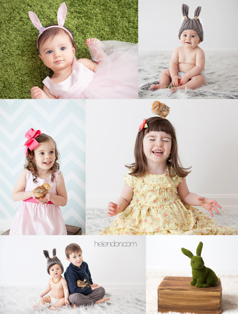 kids portraits with baby chick