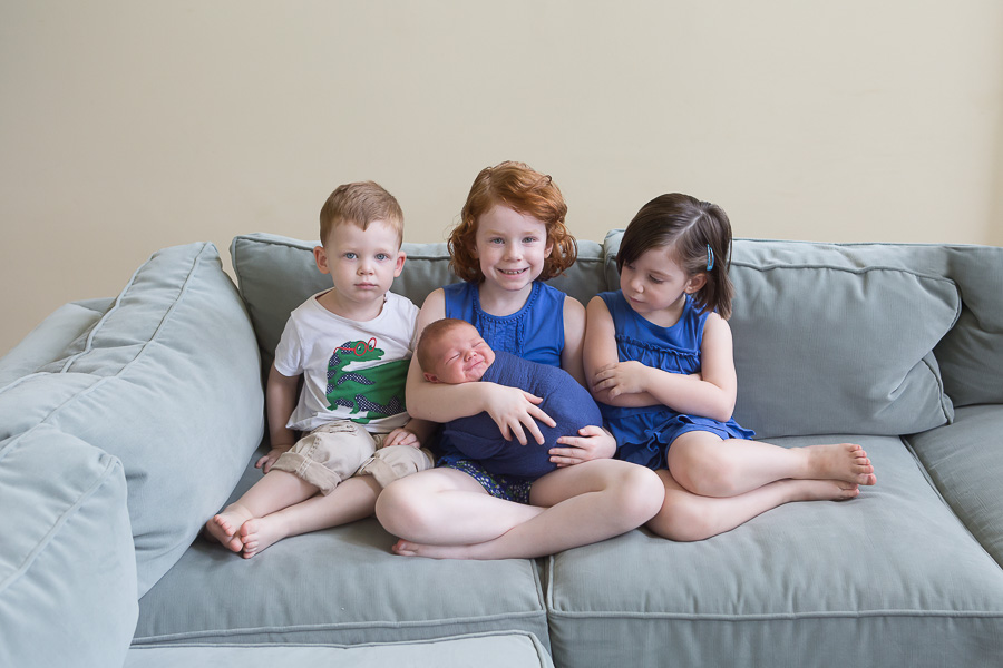 sibling portrait of two girls and two boys