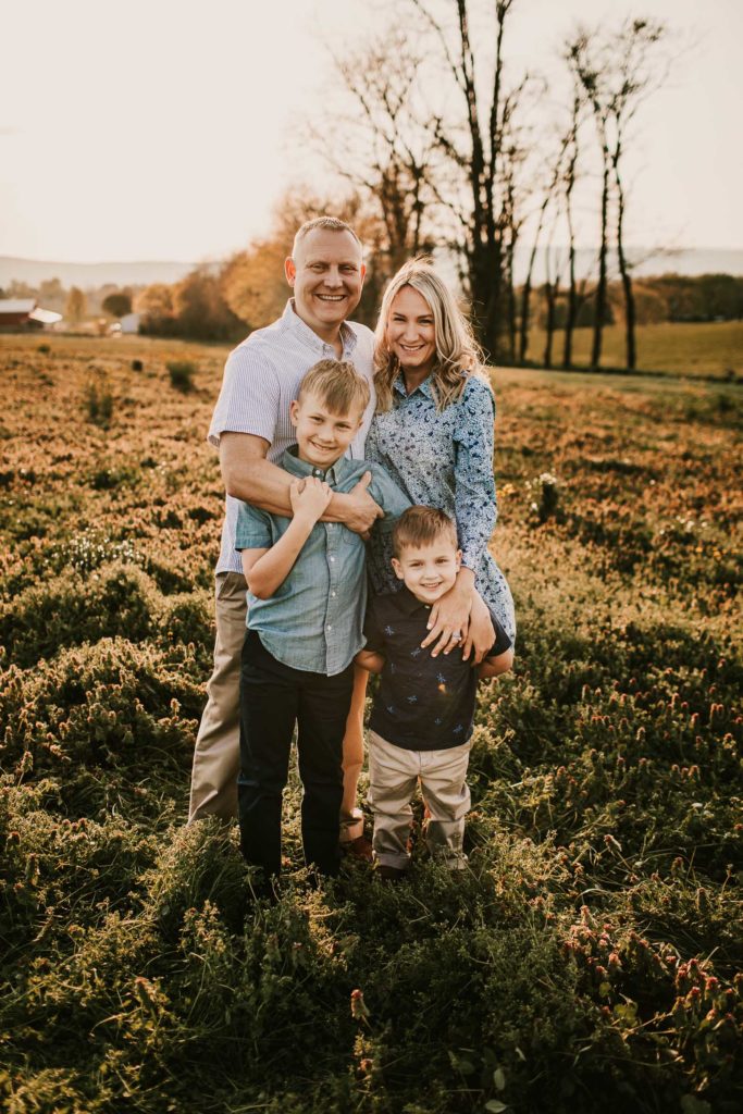 sunset family session in frederick
