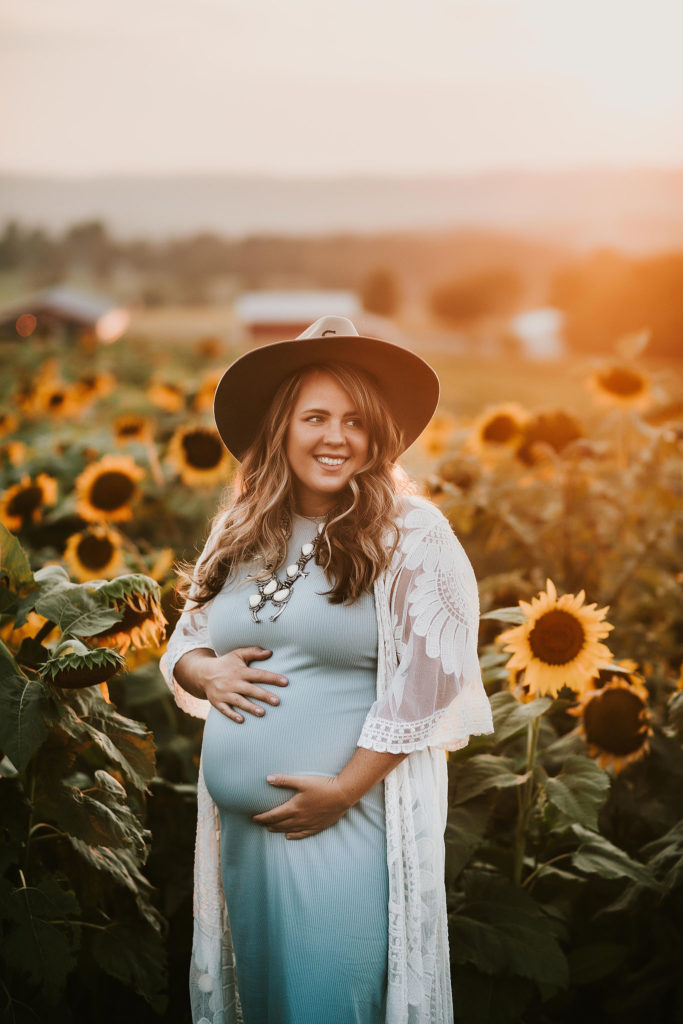 sunflower maternity session maryland